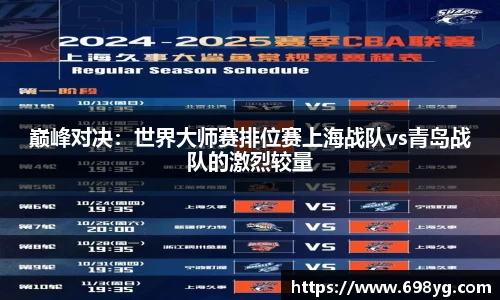 巅峰对决：世界大师赛排位赛上海战队vs青岛战队的激烈较量